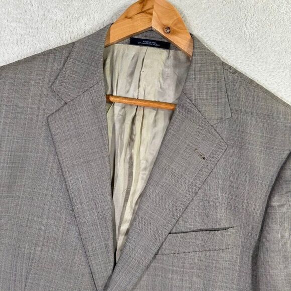 Joseph Abboud Mens 42L Grey Glen Check‎ Wool Sport Coat Blazer Casual Adult Flex - Picture 1 of 13